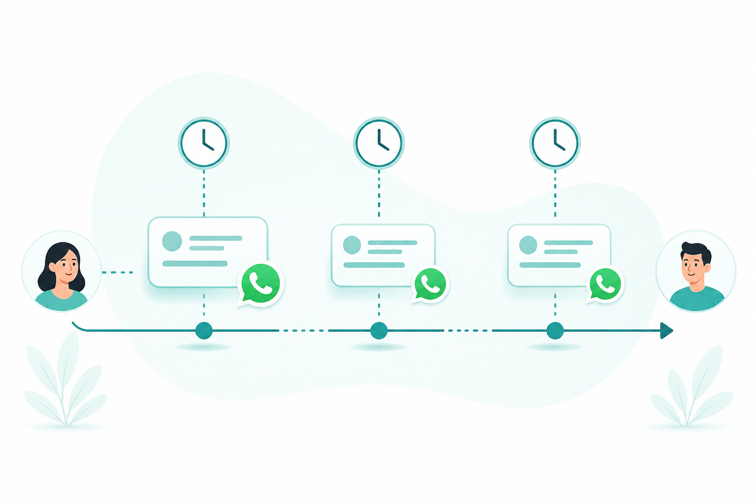 Séquence automatisée de relances clients multicanal WhatsApp email SMS