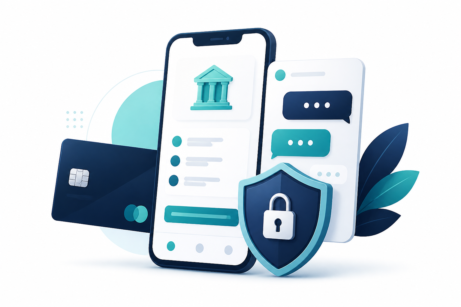 Service client digital bancaire avec alertes sécurisées et support messagerie