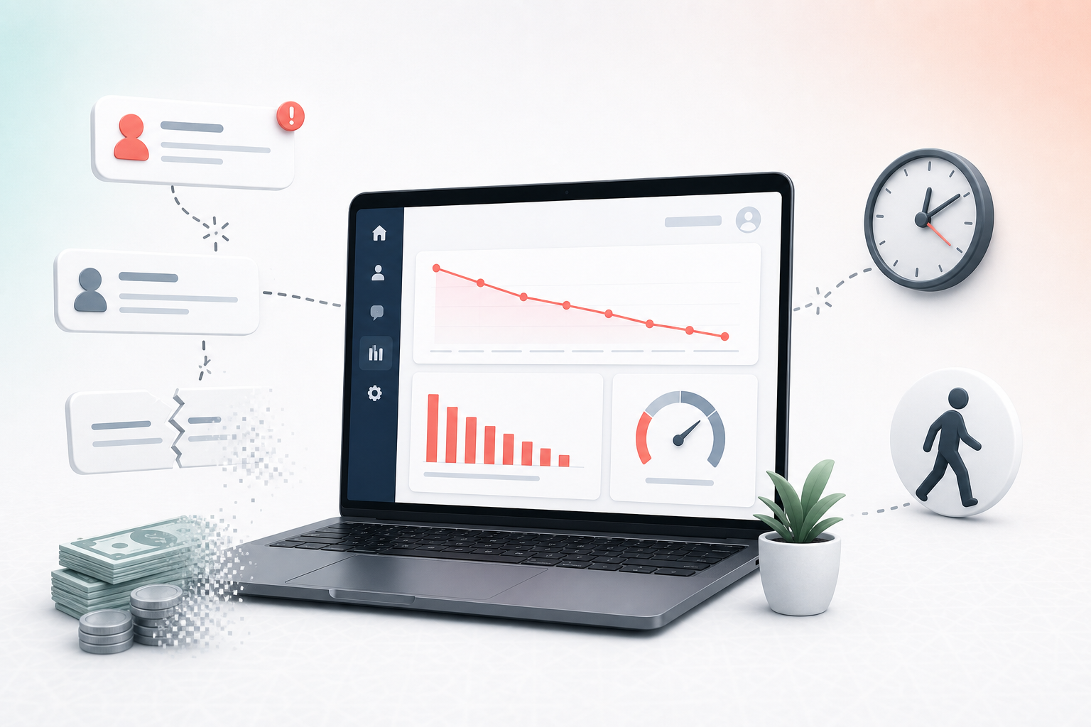 Graphique illustrant les pertes financières causées par un mauvais service client