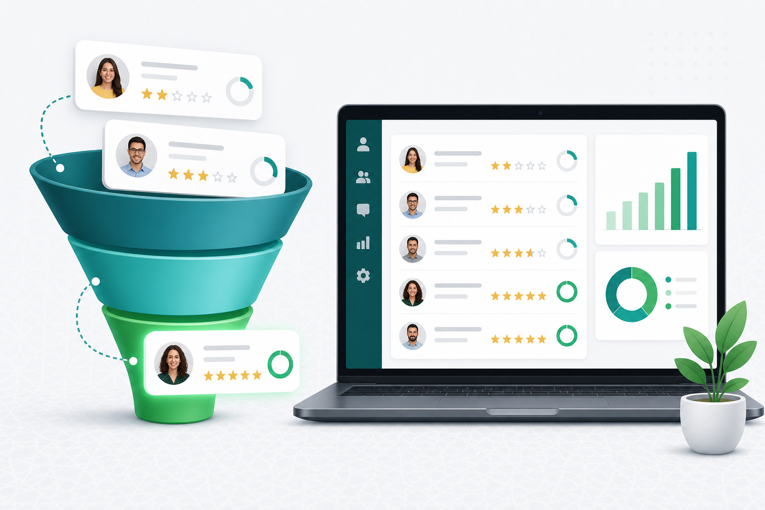 Système de lead scoring avec barème de points et seuils de qualification dans un CRM